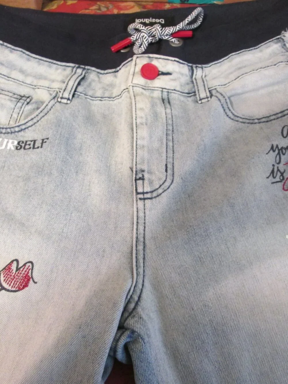 Desigual Men's Athletic Inspired Flipped Logo Jeans Size M (32)